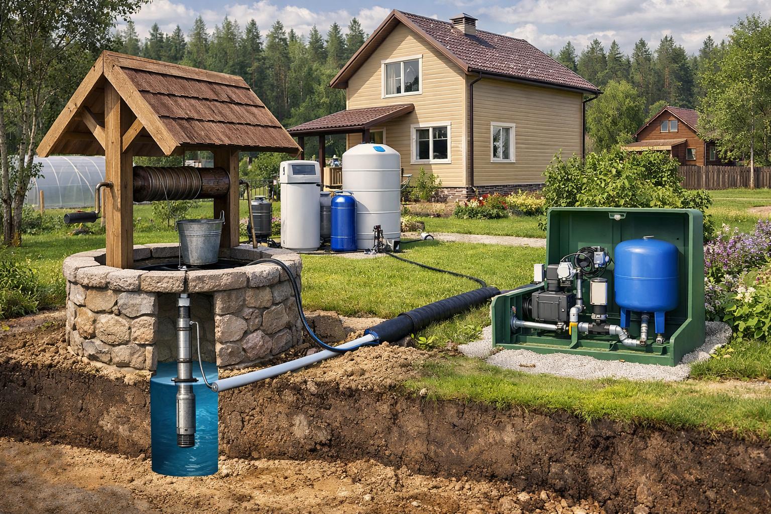 Почему водоснабжение из колодца — рациональное решение для домов в Больших Вязёмах