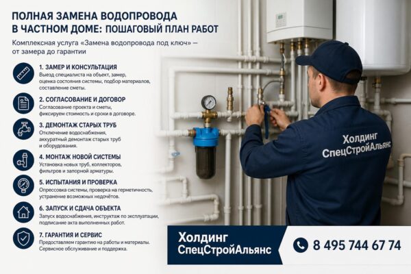 Полная замена водопровода в частном доме