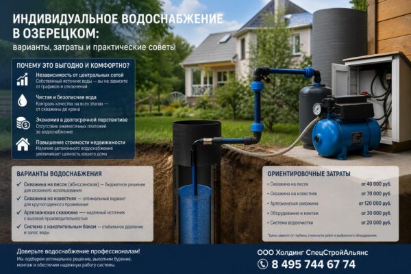 Индивидуальное водоснабжение в Озерецком