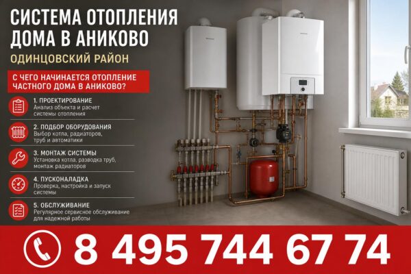 Система отопления дома в Аниково Одинцовского района