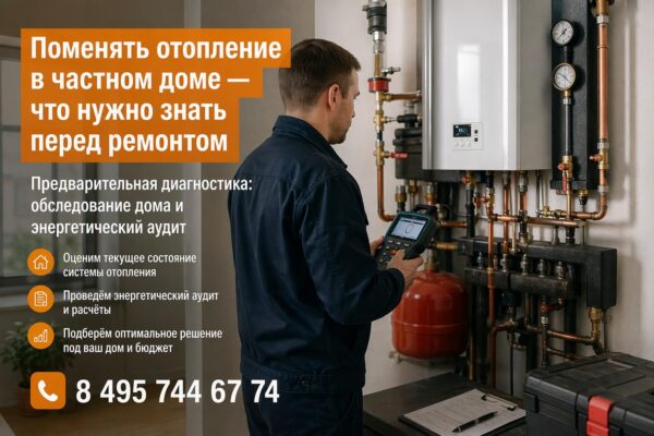 Поменять отопление в частном доме