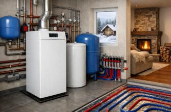 Отопление коттеджа напольным газовым котлом