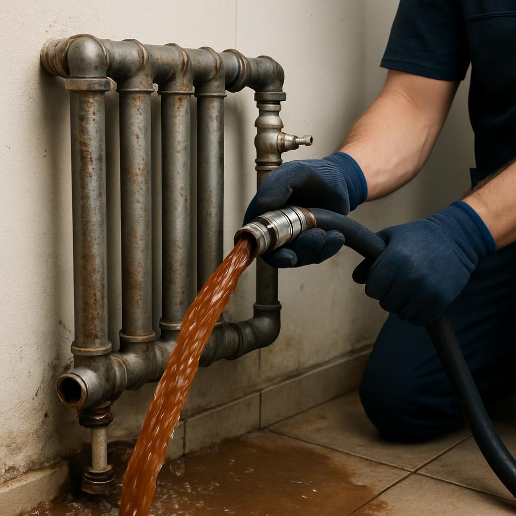 Промывка металлических труб отопления