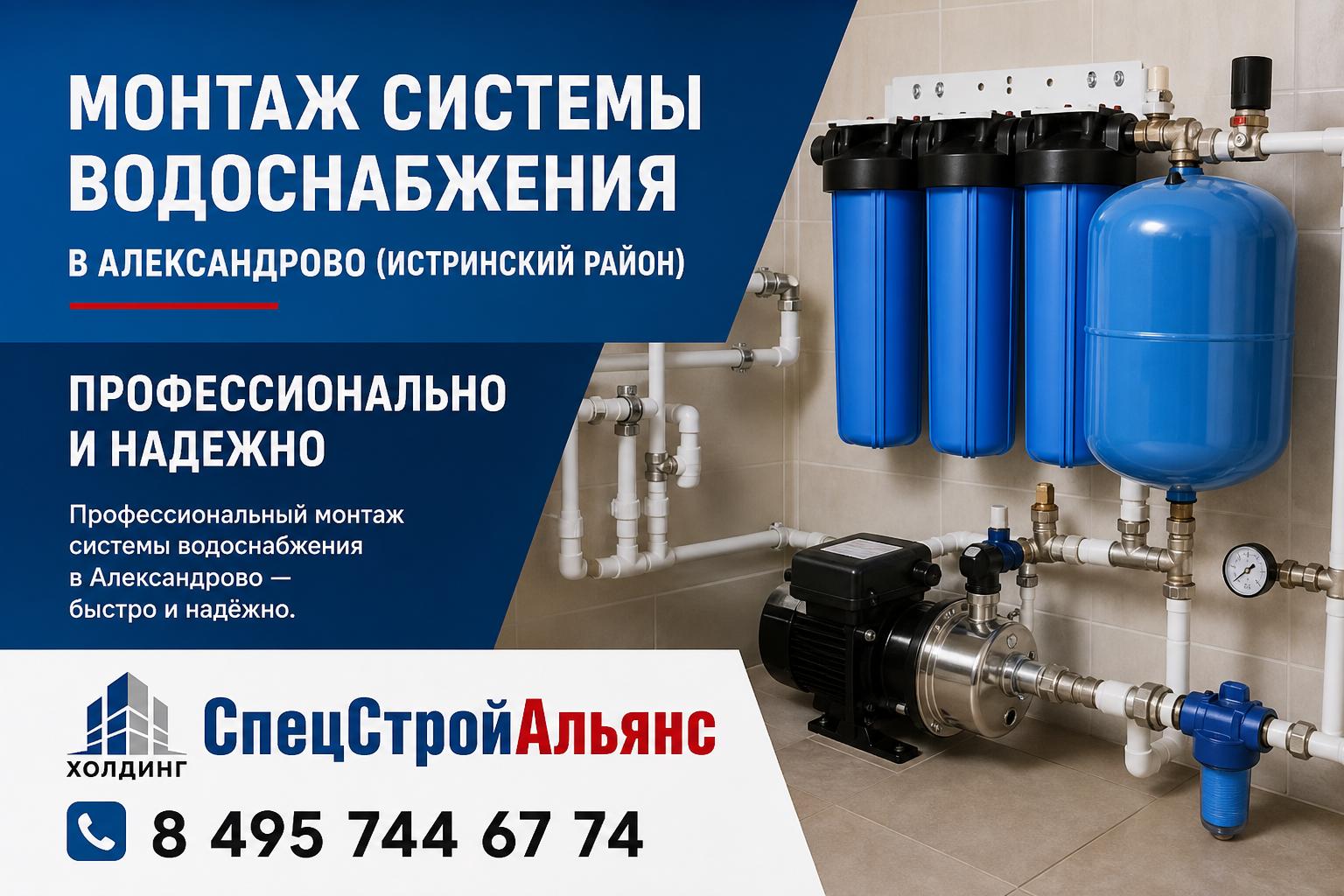Профессиональный монтаж системы водоснабжения в Александрово — быстро и надёжно