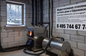Жидкотопливное отопление частного дома в Ефремовской