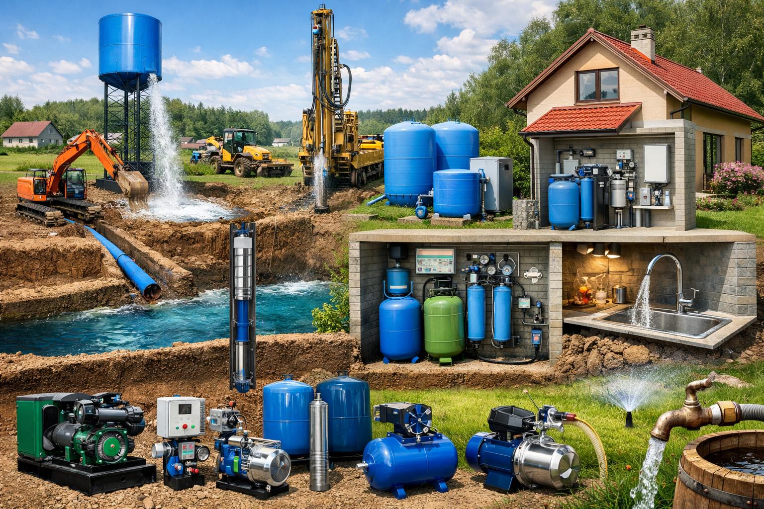 Комплексное решение ВОДОСНАБЖЕНИЕ ДАЧНОГО ПОСЕЛКА и частного дома — услуги «под ключ» от ООО Холдинг СпецСтройАльянс