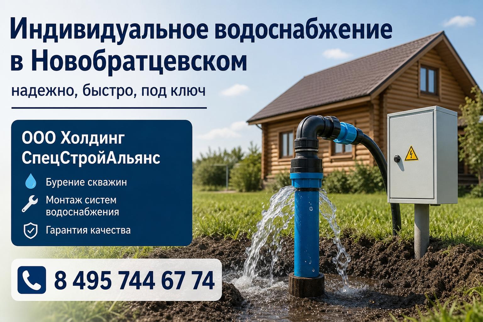 Индивидуальное водоснабжение в Новобратцевском — надежно, быстро, под ключ