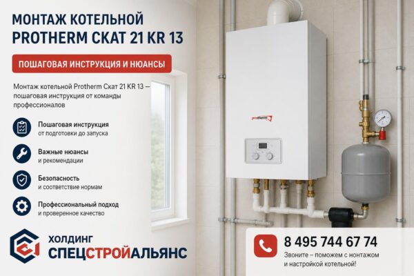 Монтаж котельной Protherm Скат 21 KR 13