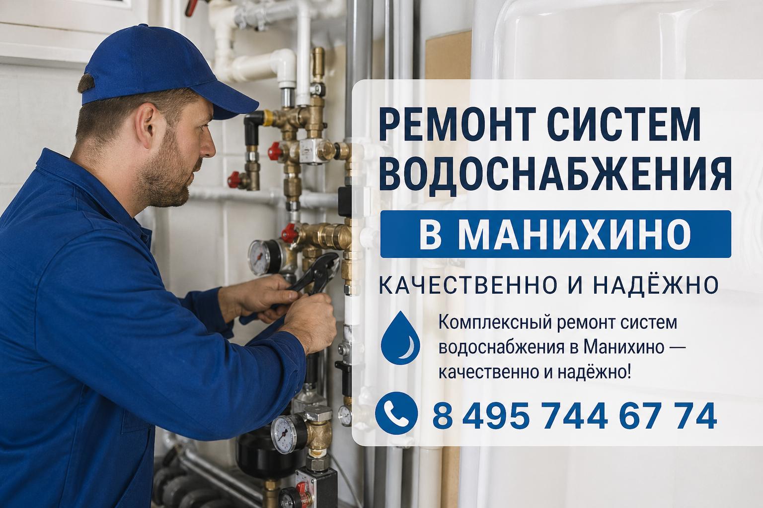 Комплексный ремонт систем водоснабжения в Манихино — качественно и надёжно!