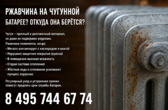 Ржавое пятно на чугунной батарее