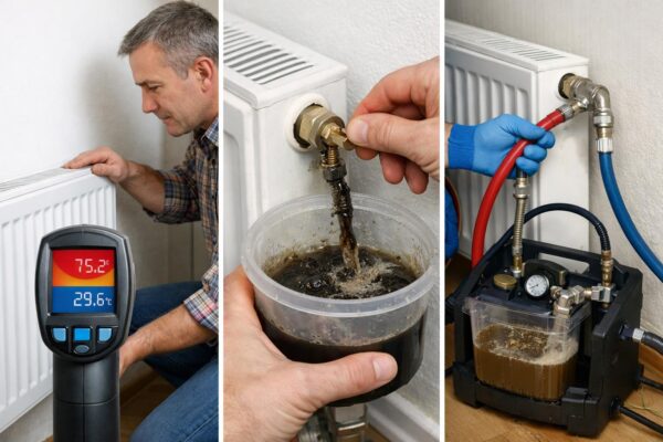 Низ батареи холодный, а верх горячий