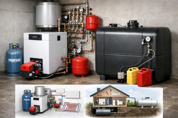 Комбинированное жидко топливное отопление дома