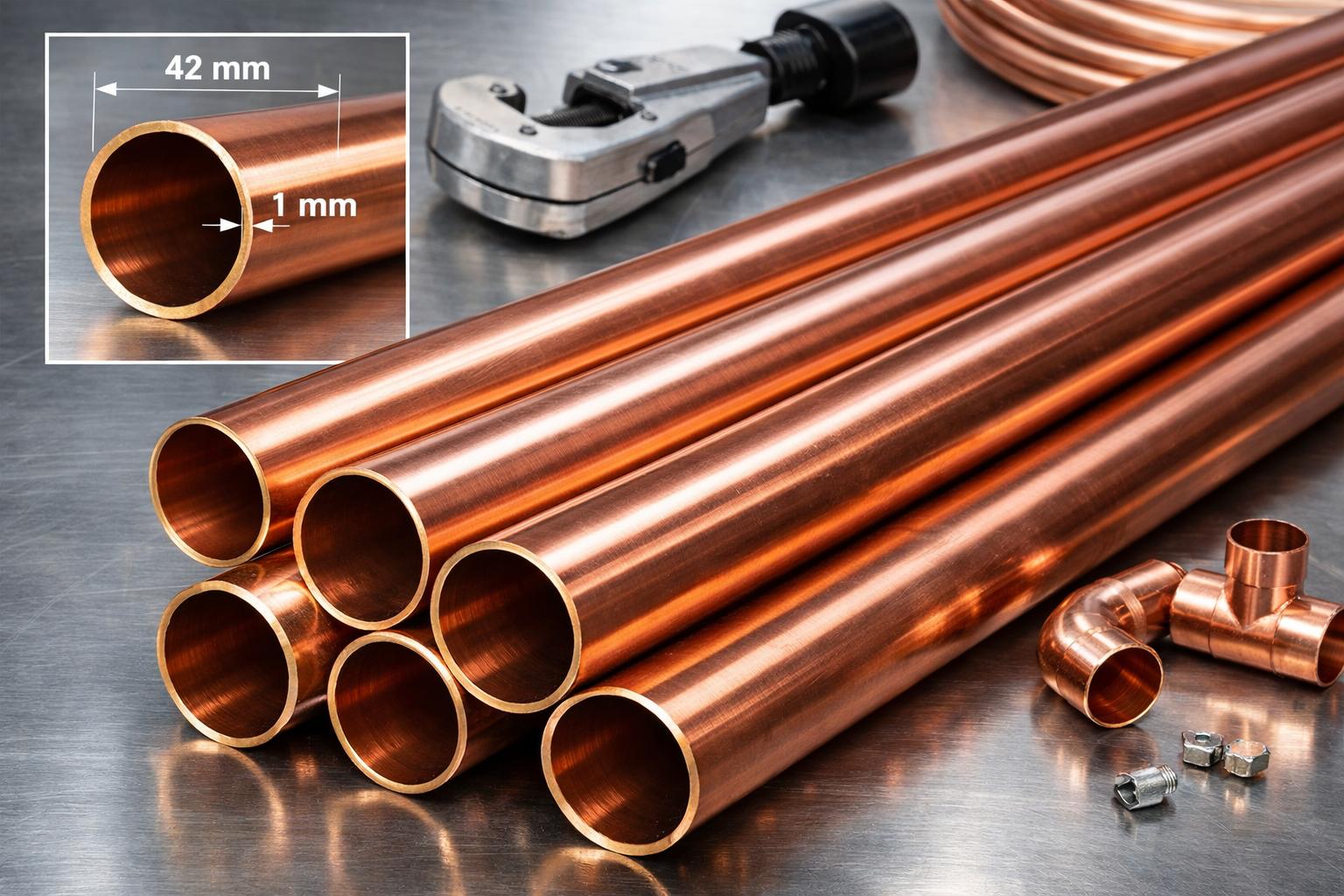 Труба медная неотожженная 42х1 - штанга 5м: основные характеристики и преимущества