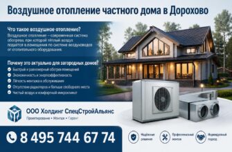 Воздушное отопление частного дома в Дорохово