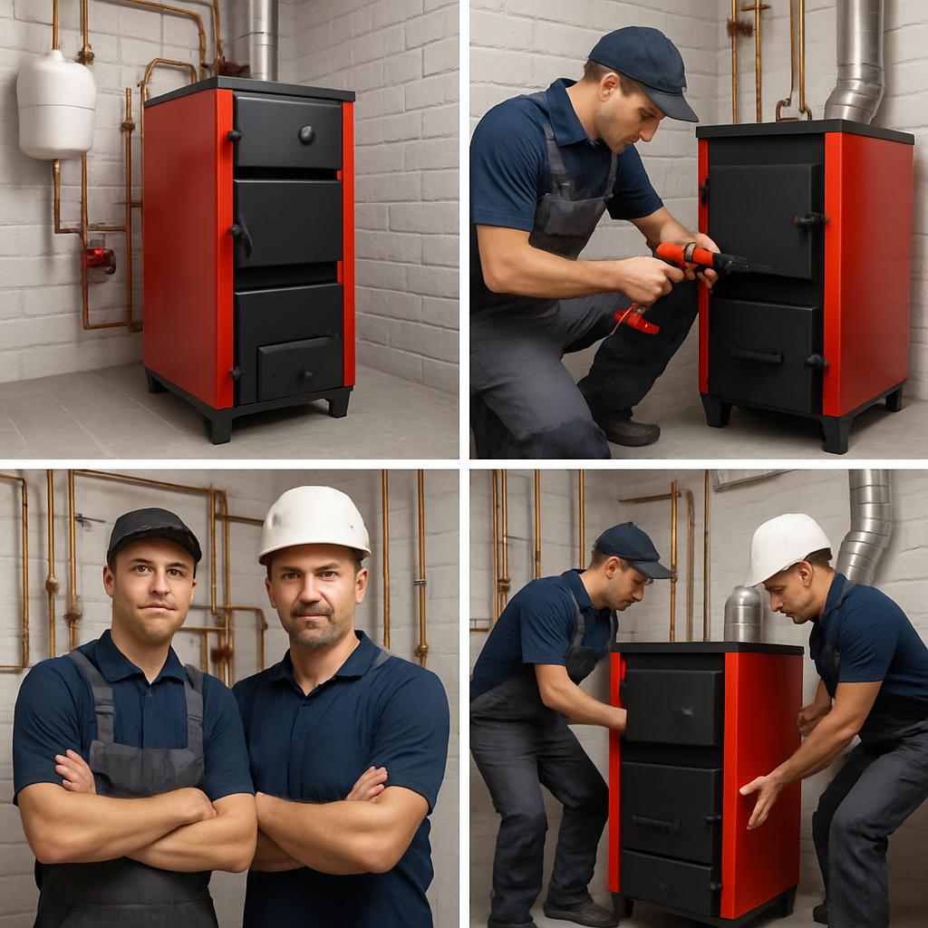 Монтаж твердотопливного котла