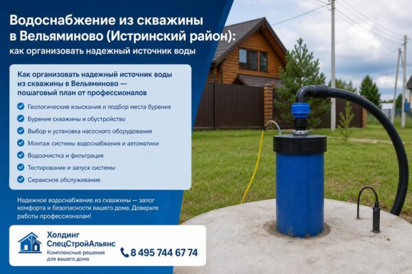 Водоснабжение из скважины в Вельяминово (Истринский район)