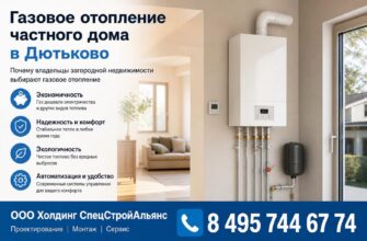 Газовое отопление частного дома в Дютьково
