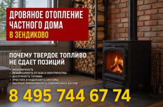 Дровяное отопление частного дома в Зендиково