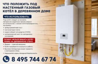 Что положить под настенный газовый котёл в деревянном доме