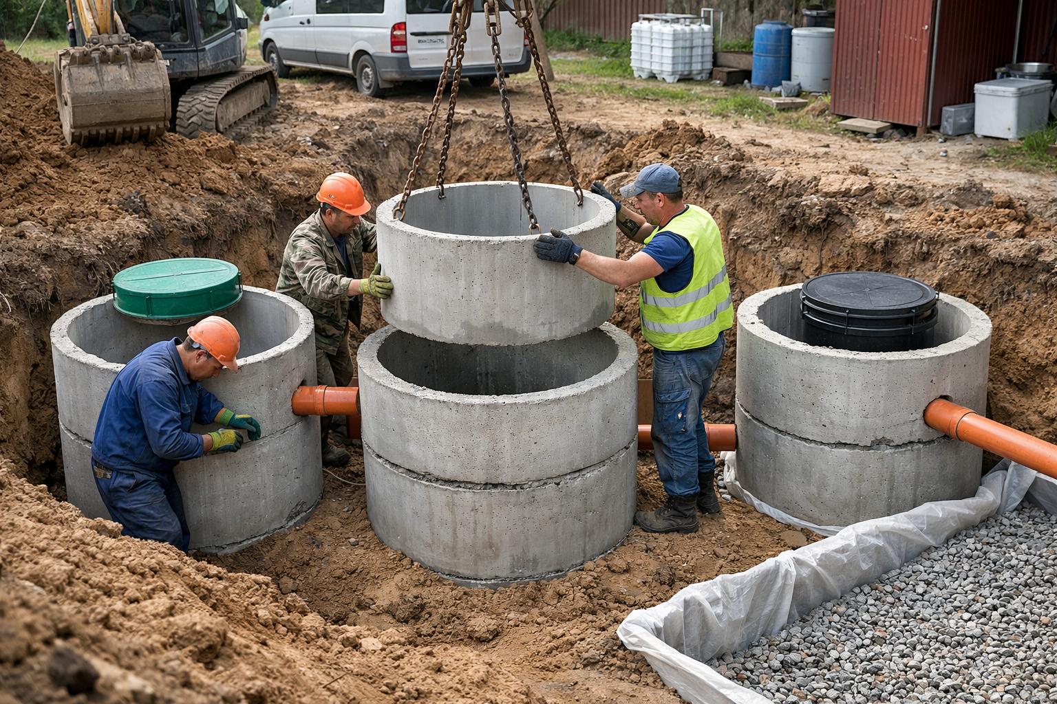 Профессиональные услуги ООО Холдинг СпецСтройАльянс по устройству септика из бетонных колец