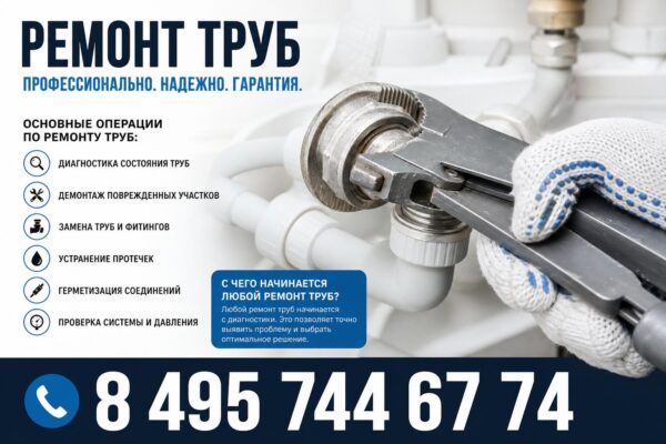 Основные операции с трубами по ремонту