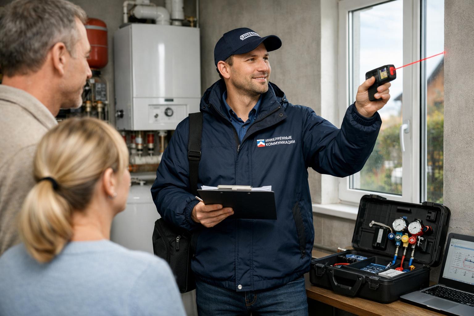 Шаг 1. Быстрый выезд специалиста «Инженерные коммуникации» — замеры и диагностика за 24 часа