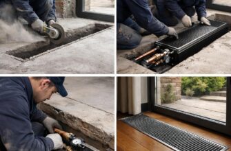 Установка внутрипольных конвекторов в частном доме