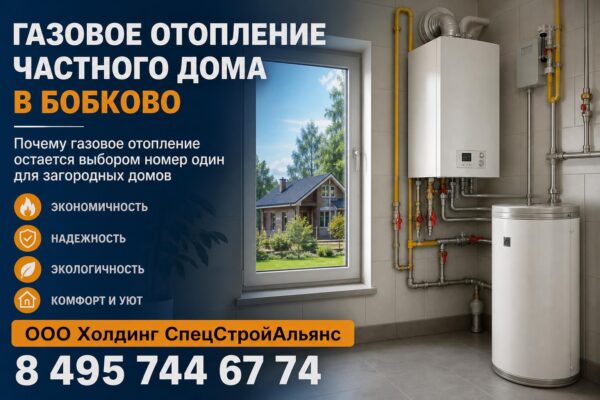 Газовое отопление частного дома в Бобково
