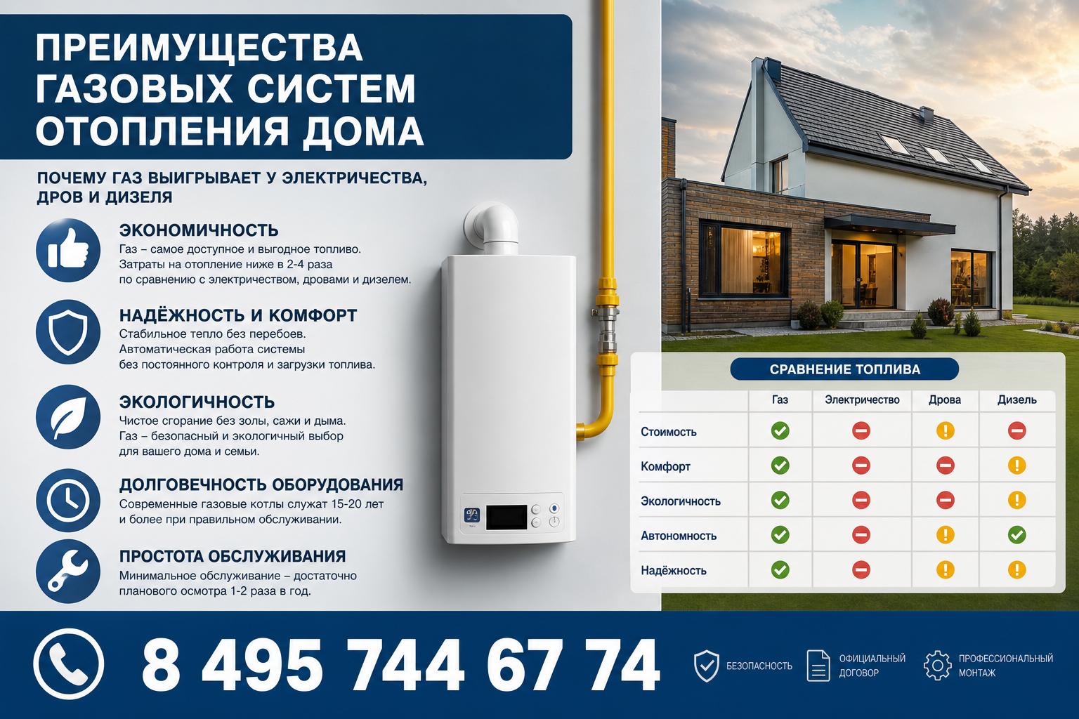 Почему газ выигрывает у электричества, дров и дизеля