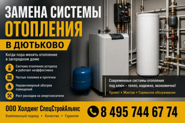 Замена системы отопления в Дютьково