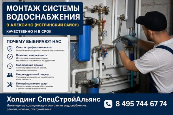 Монтаж системы водоснабжения в Алексино (Истринский район)