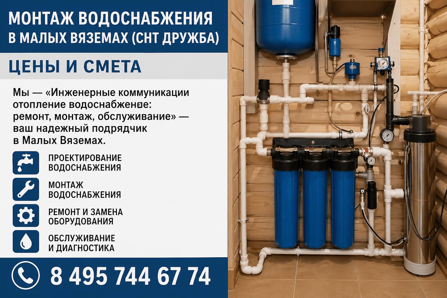 Мы — «Инженерные коммуникации отопление водоснабжение: ремонт, монтаж, обслуживание» — ваш надежный подрядчик в Малых Вяземах