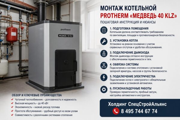 Монтаж котельной Protherm «Медведь 40 KLZ»