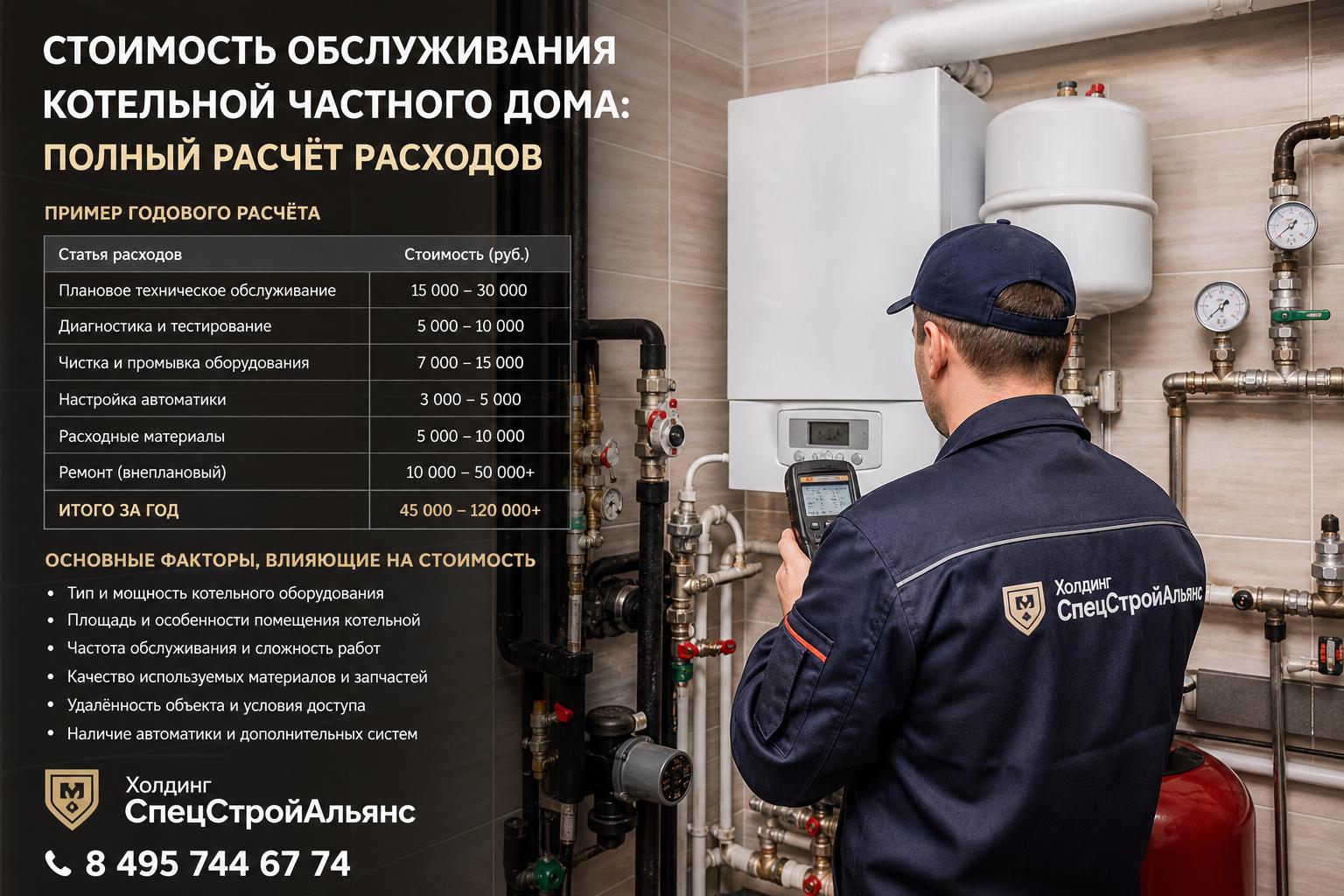 Основные факторы, влияющие на Стоимость обслуживания котельной частного дома
