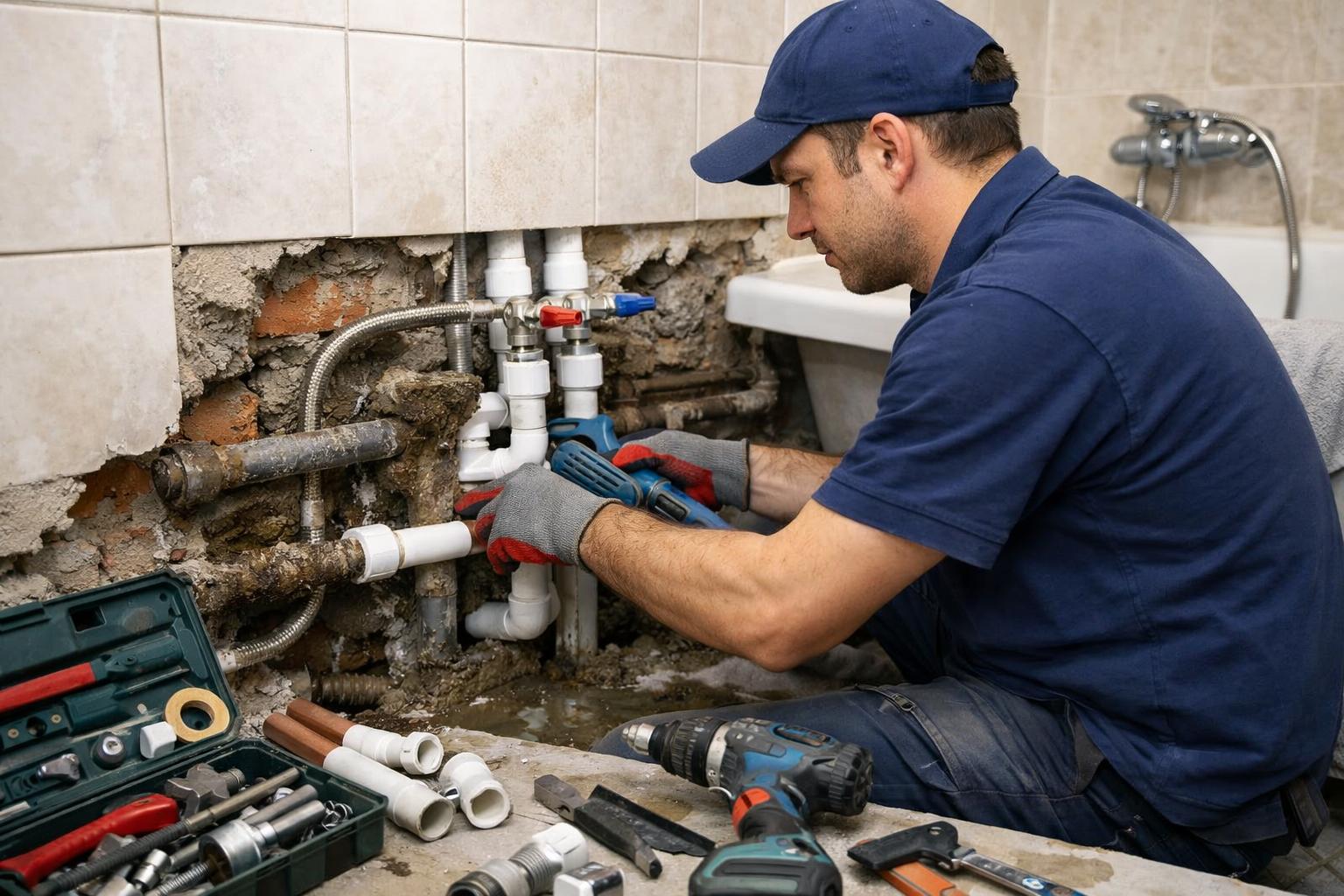 Профессиональная замена труб в ванной частного дома от ООО Холдинг СпецСтройАльянс — быстро, аккуратно, с гарантией Профессиональная замена труб в ванной частного дома от ООО Холдинг СпецСтройАльянс — быстро, аккуратно, с гарантией