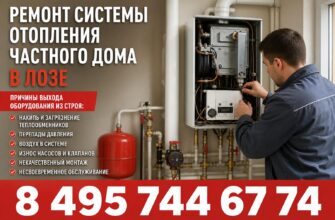 Ремонт системы отопления частного дома в Лозе