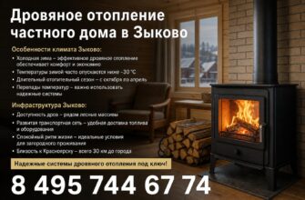 Дровяное отопление частного дома в Зыково