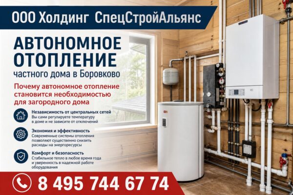 Автономное отопление частного дома в Боровково