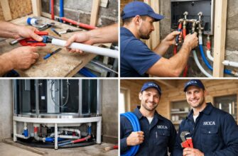 Монтаж труб к душевой кабине в частном доме