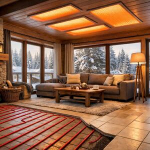 Комбинированное лучевое отопление дачи