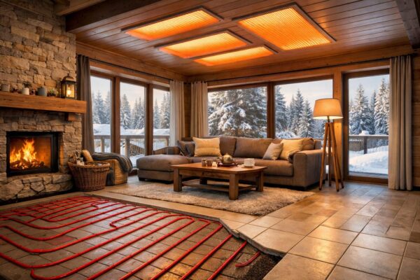 Комбинированное лучевое отопление дачи