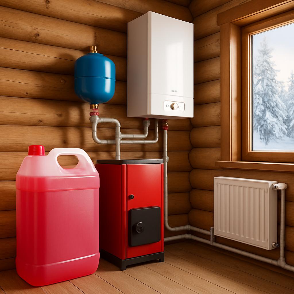 Комбинированное отопление дачи на антифризе Комбинированное отопление дачи на антифризе