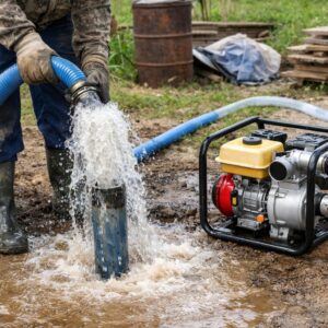 Прокачка скважины мотопомпой