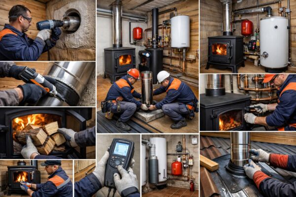 Монтаж дровяного отопления