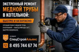 Экстренный ремонт медной трубы в котельной
