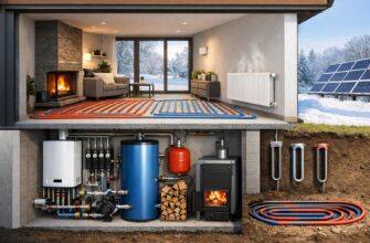 Комбинированное водяное отопление коттеджа