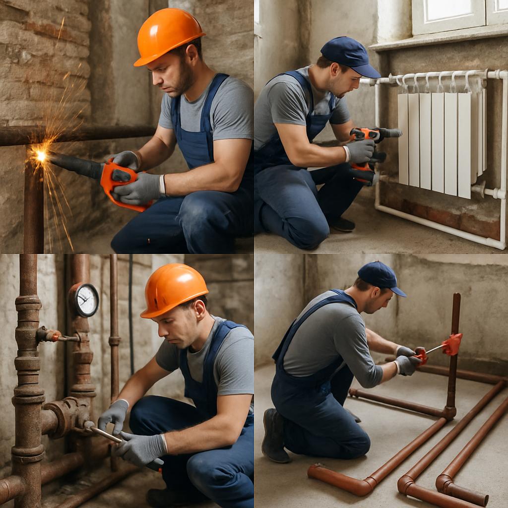 Основные виды работ при капитальном ремонте системы отопления