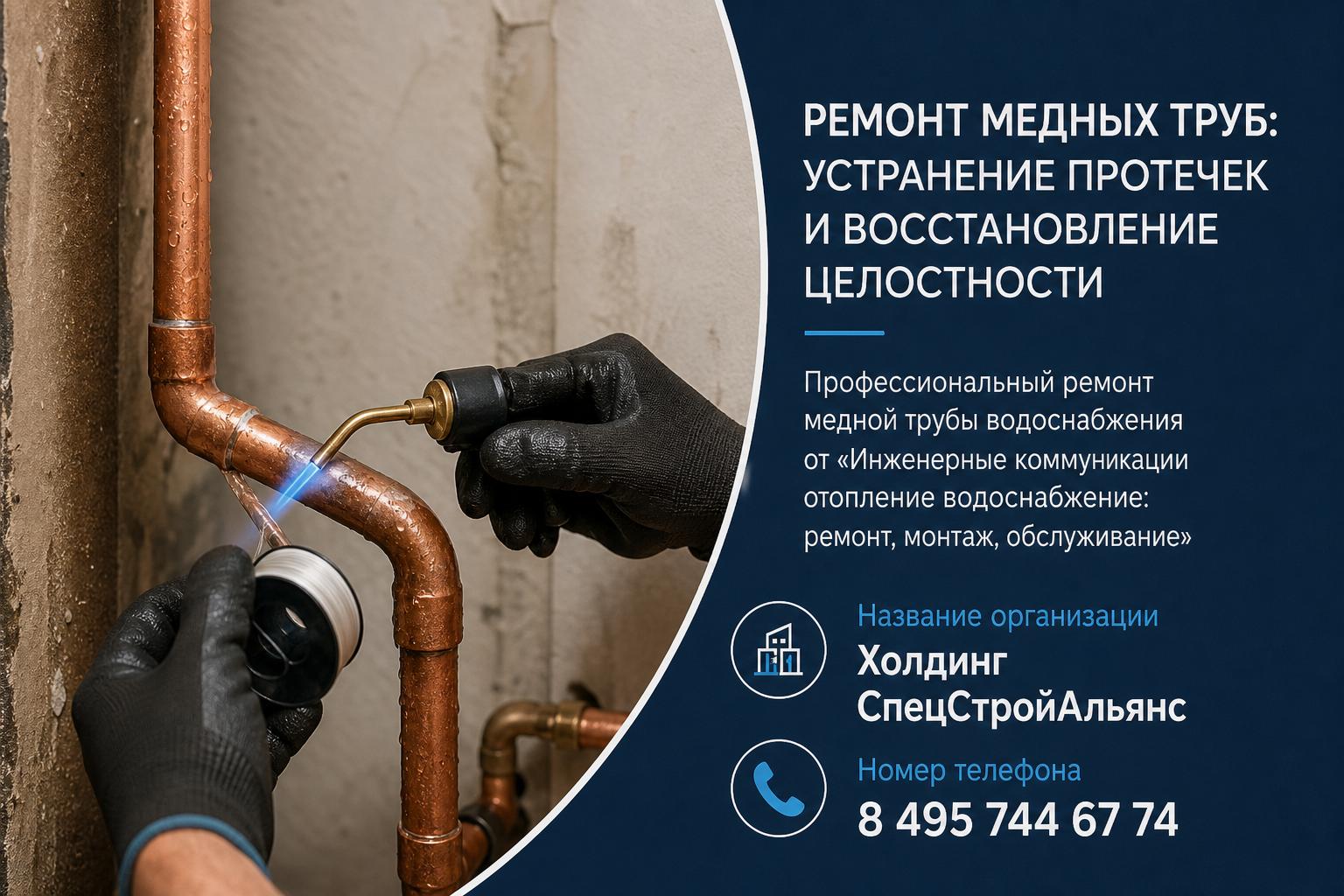 Профессиональный ремонт медной трубы водоснабжения от «Инженерные коммуникации отопление водоснабжение: ремонт, монтаж, обслуживание» Профессиональный ремонт медной трубы водоснабжения от «Инженерные коммуникации отопление водоснабжение: ремонт, монтаж, обслуживание»
