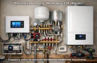Стоимость монтажа автоматики управления отоплением в СНТ «Юралс», Звенигород (Московская обл.)