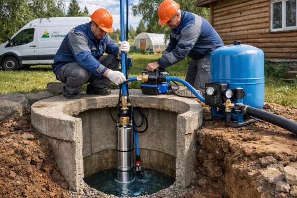 Водоснабжение из колодца: особенности монтажа насоса